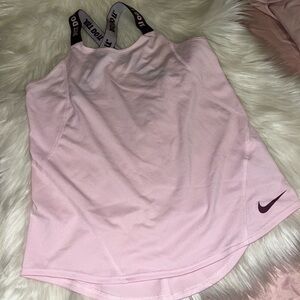 Nike Women's Pink Tank Top with “just do it” logo straps